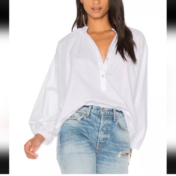 Free People Hey Baby Hi-Low Oversize Top 100% Cotton Size medium - Picture 1 of 12